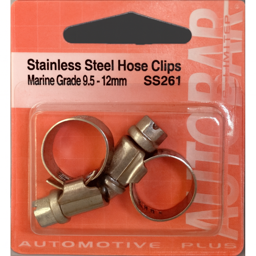 STAINLESS STEEL CLIP 9.5-12MM (PK 2)
