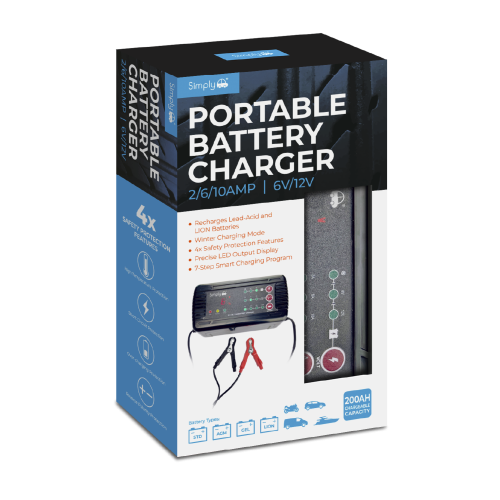 10A/6A/2A 6V/12 PORTABLE BATTERY CHARGER