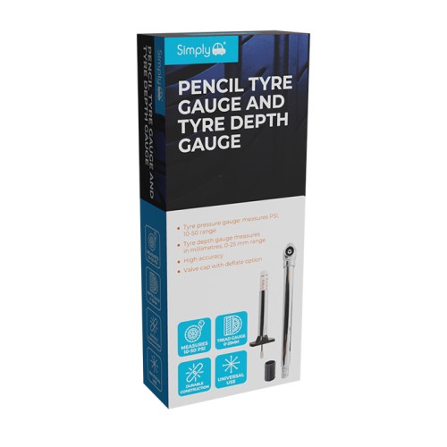 PENCIL TYRE GAUGE AND TYRE TREAD GAUGE