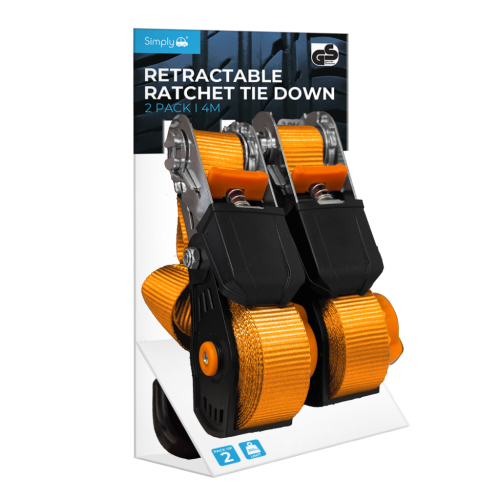 RETRACTABLE RATCHET TIE DOWN