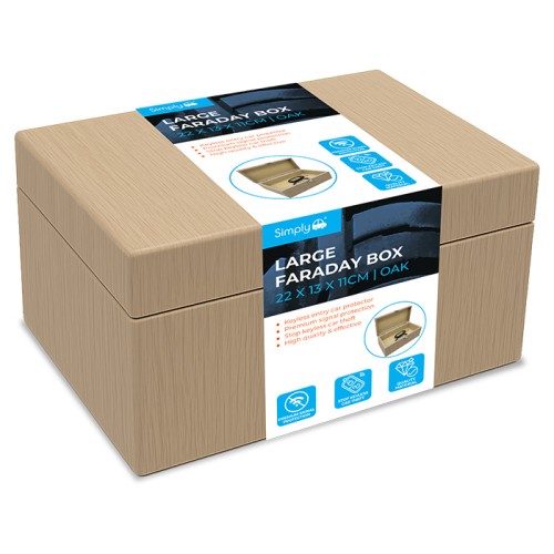 OAK LARGE FARADAY BOX 22x13x11cm