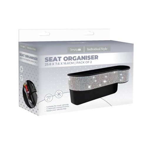 2PK SILVER BLING SEAT ORGANISER