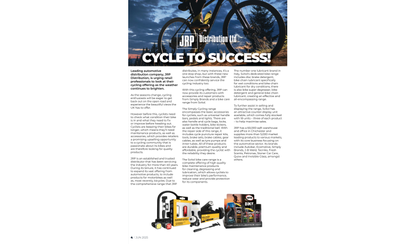 Cycle to Success - JRP’s Cycling Expansion Featured in A1 Automotive