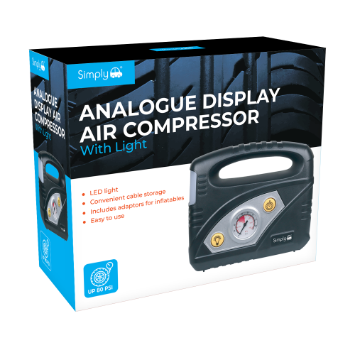 ANALOGUE DISPLAY AIR COMPRESSOR WITH LIGHT