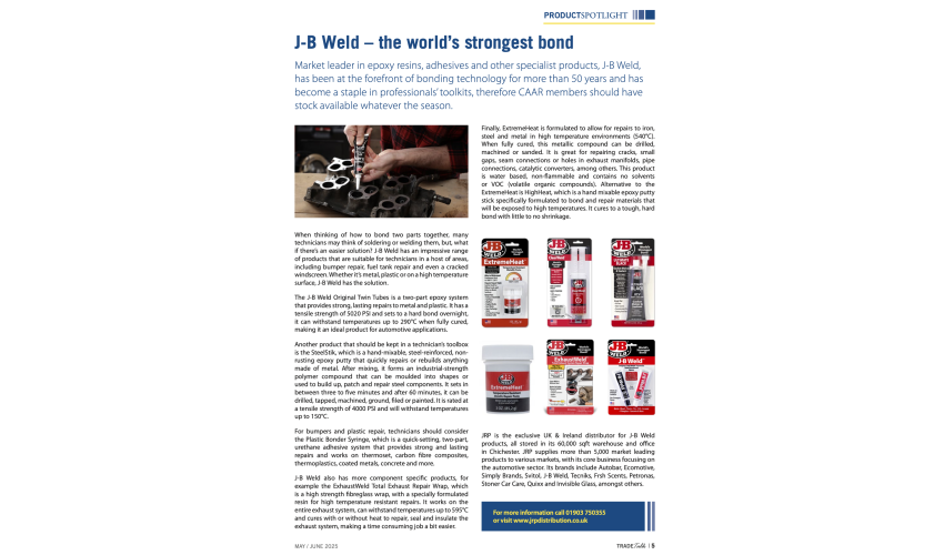 J-B Weld Featured in Trade Talk: Helping Workshops Unlock New Revenue Streams