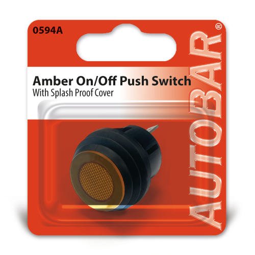 AMBER ON/OFF PUSH SWITCH WITH SPLASH PROOF COVER