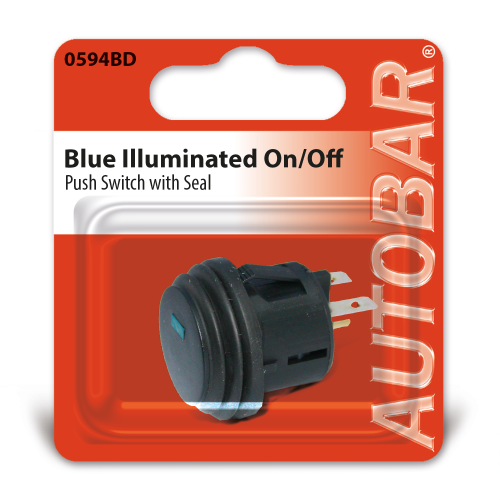 BLUE ILLUMINATED ON/OFF PUSH SWITCH WITH SEAL
