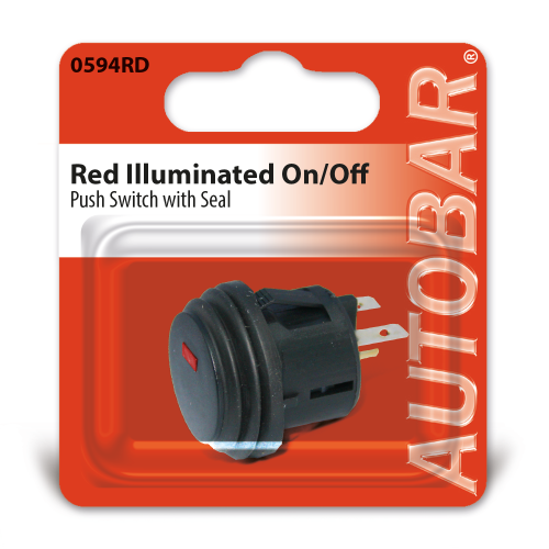 RED ILLUMINATED ON/OFF PUSH SWITCH WITH SEAL