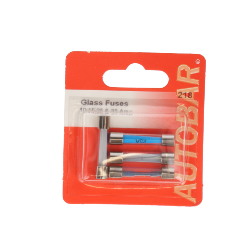 GLASS FUSES 10 15 25  35 AMP (PK 4)