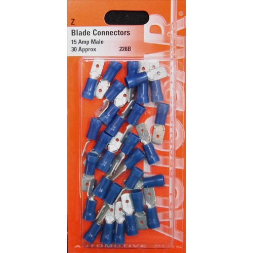 MALE BLADES  15 AMP - 30 PACK