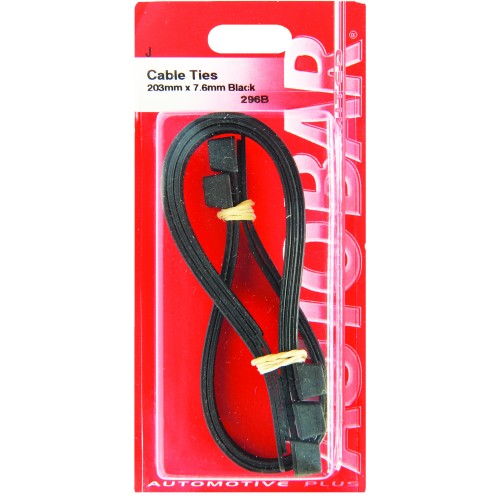 CABLE TIES 203MM X 7.6MM BLACK (PK 5)
