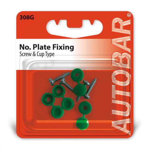 NUMBER PLATE FIXINGS SCREW TYPE. GREEN