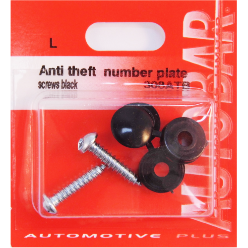 ANTI THEFT SECURITY NUMBER PLATE FITTINGS - BLACK (2PK)