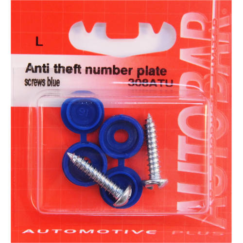 ANTI THEFT SECURITY NUMBER PLATE FITTINGS - BLUE (2PK)