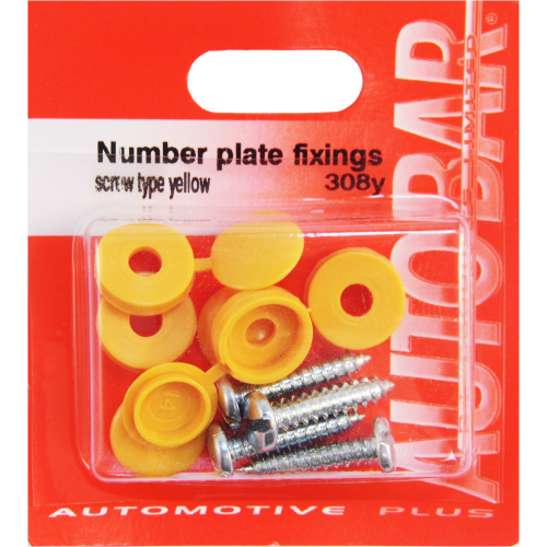NUMBER PLATE FIXING SCREW TYPE. YELLOW