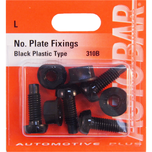 NO. PLATE FIXINGS - BLACK (2PK)