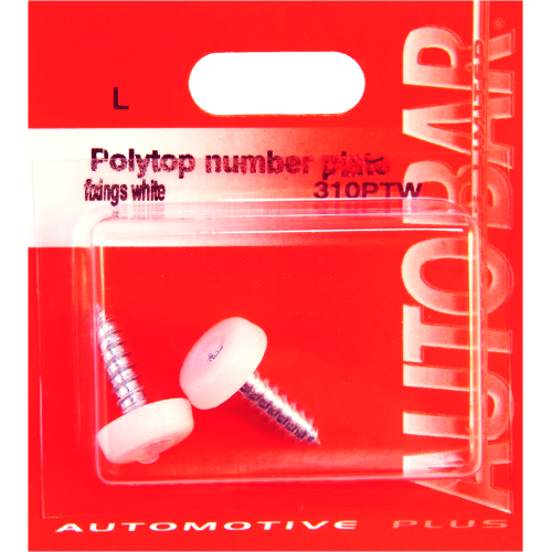 POLYTOP NUMBER PLATE FITTINGS - WHITE (2PK)