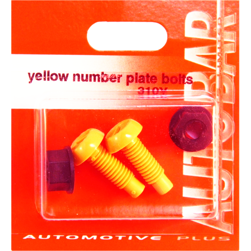 NUMBER PLATE BOLTS YELLOW (2PK)
