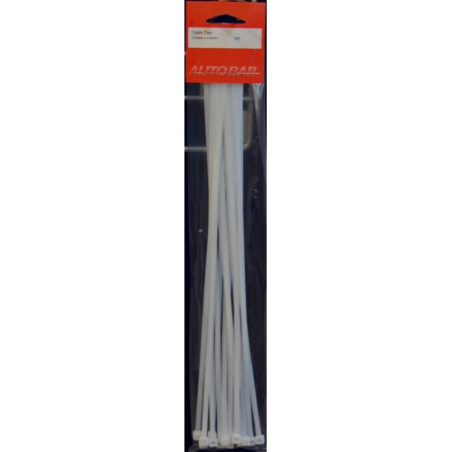 CABLE TIES 370MM X 4.8MM WHITE (PK 15)