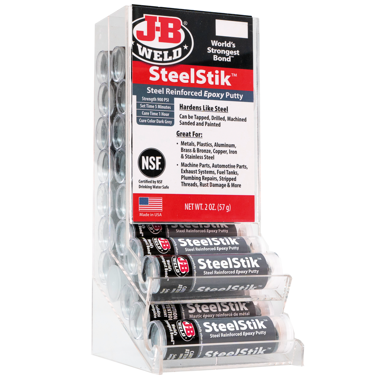 JB Weld 8267 SteelStik Steel Reinforced Epoxy Putty Stick - 2 oz.