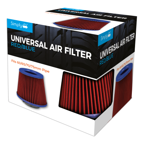 UNIVERSAL AIR FILTER RED GAUZE BLUE TOP