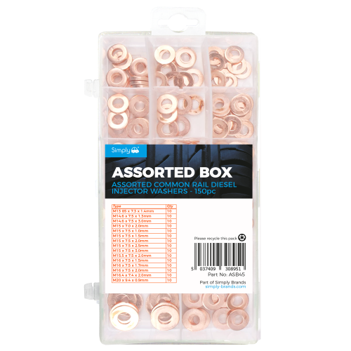150PC COMMON RAIL WASHERS - DIESEL INJECTION ASSORTED