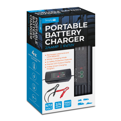 4A/2A 6/12V PORTABLE BATTERY CHARGER