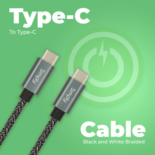 ECO TYPE C TO TYPE C BLACK BRAIDED 1.5M CABLE