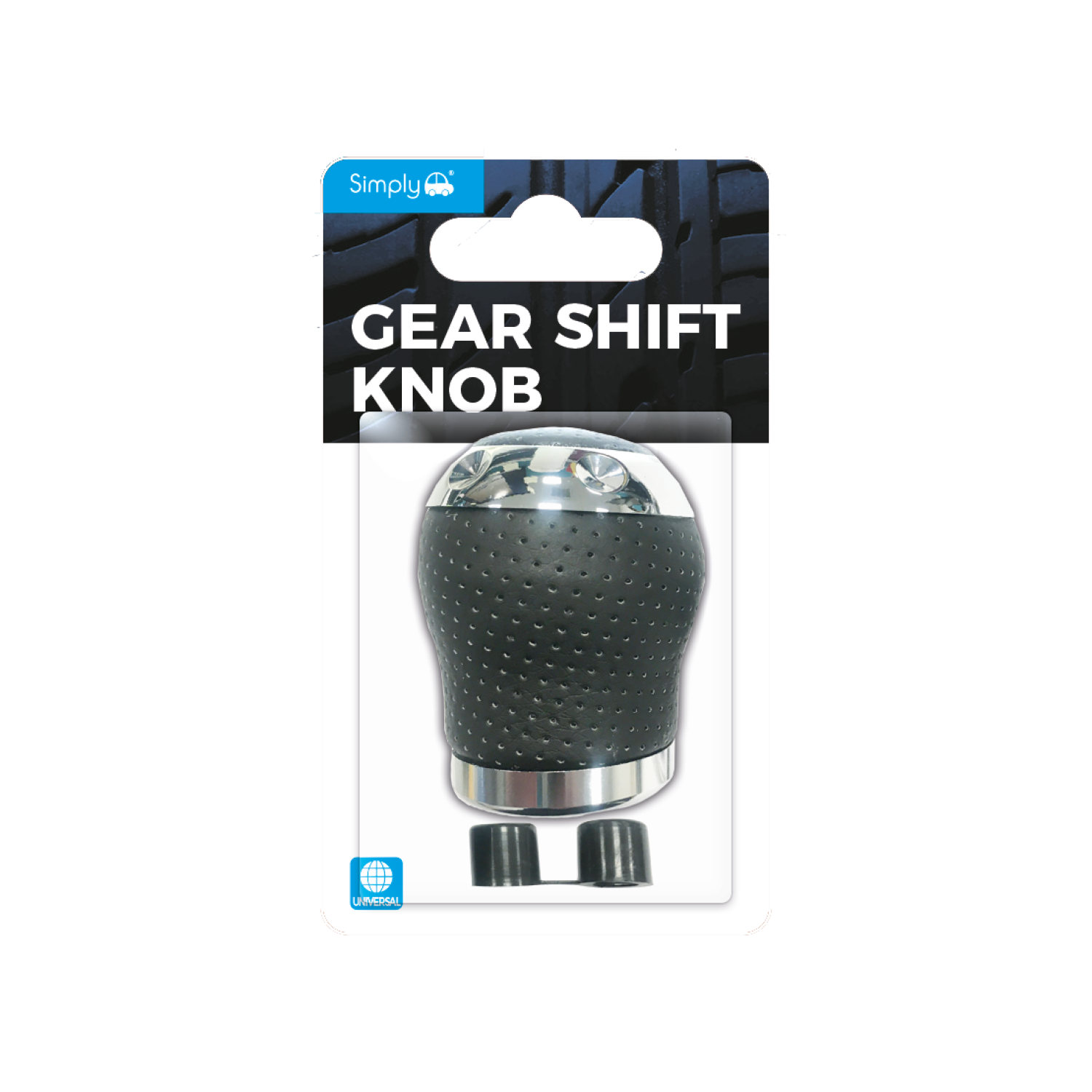 Simply Auto GEAR SHIFT KNOB - LEATHER AND CHROME - GK001