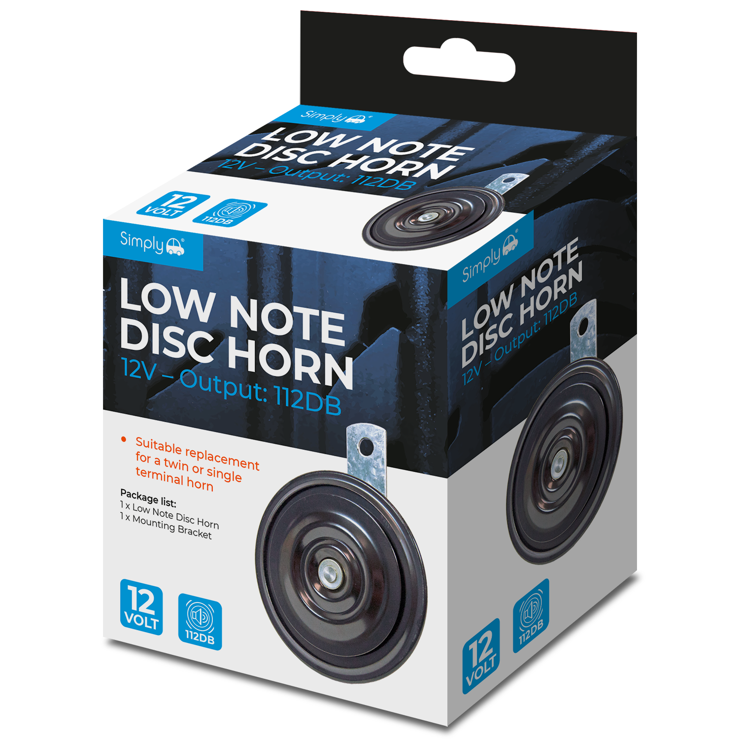 Simply Auto 12V LOW NOTE DISC HORN - HN53