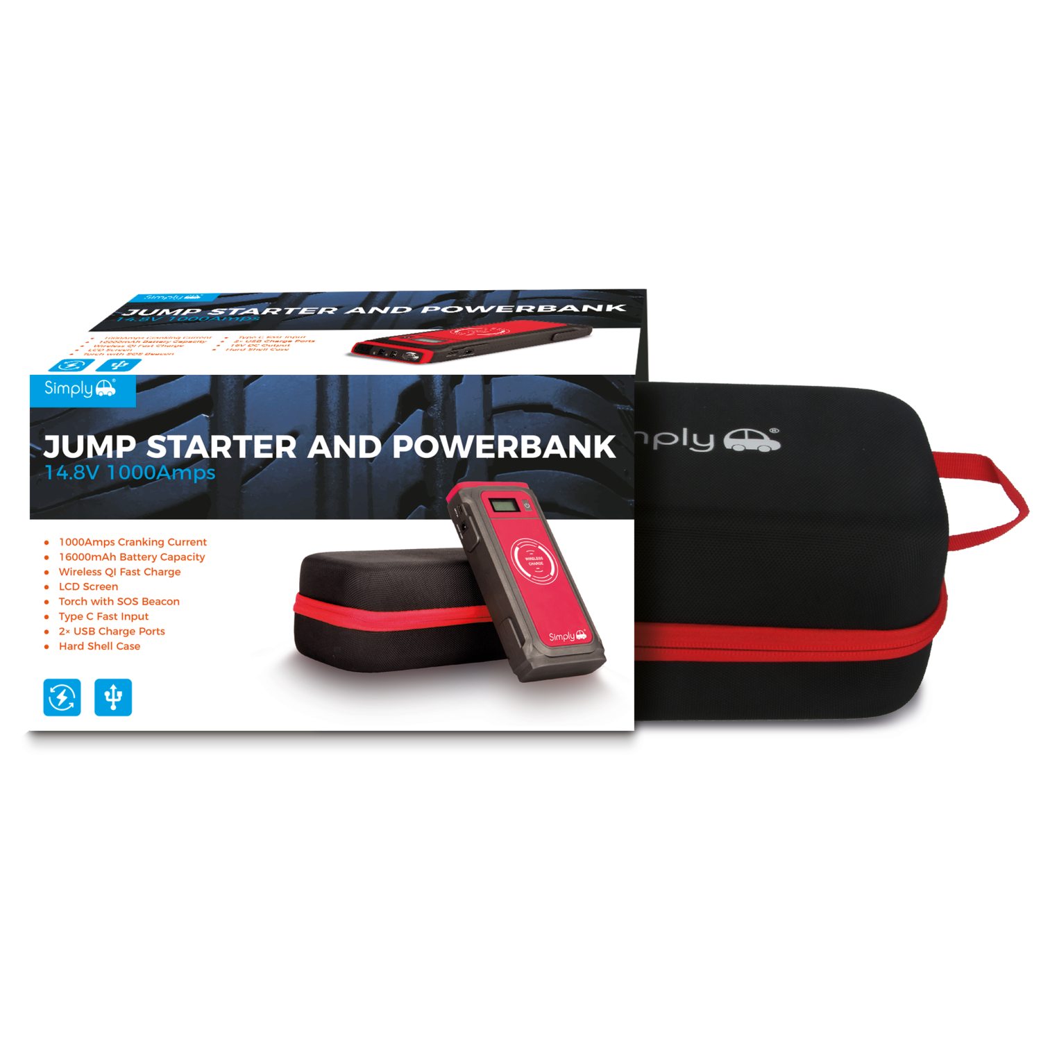Simply Brands — 1000Amp Jump Starter and Powerbank