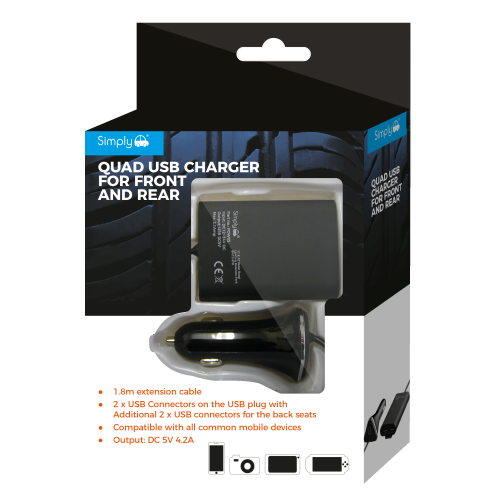 QUAD USB CHARGER FOR FRONT & REAR