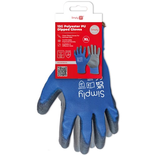 XL 13G POLYESTER PU COATED GLOVES
