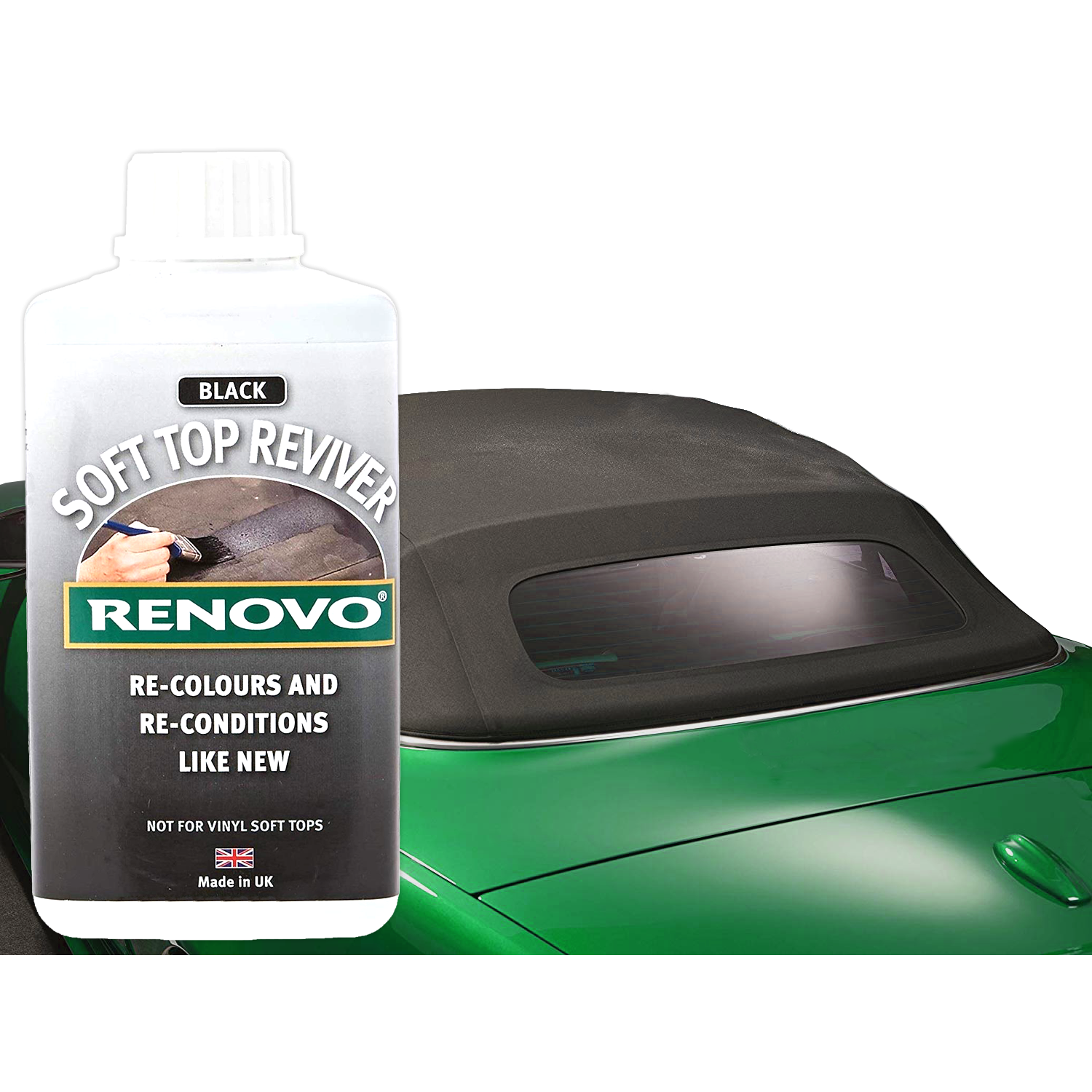 thumbnail image 2 of Renovo Black Convertible Soft Top Reviver Kit - Complete Care For Fabric Hoods 2 of 11
