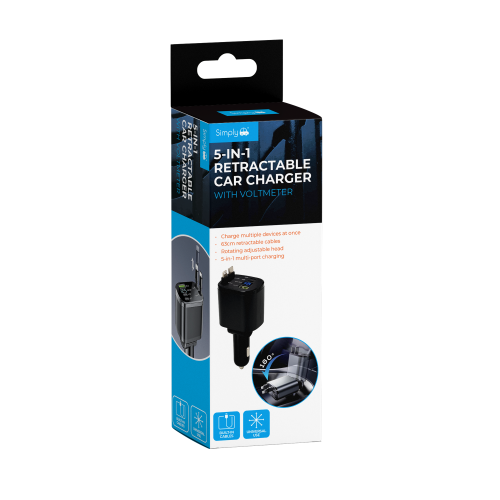 5-in-1 Retractable Car Charger