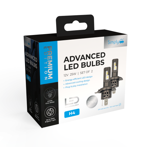 Twin H4 LED Headlight Bulbs