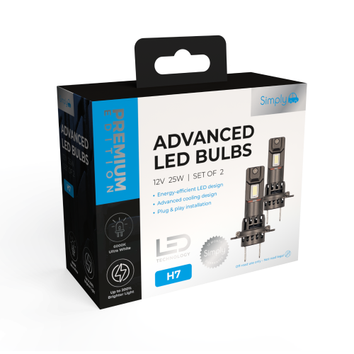 Twin H7 LED Headlight Bulbs