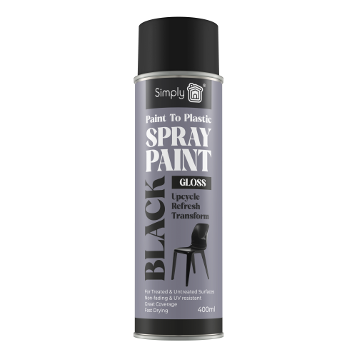 PAINT TO PLASTIC SPRAY PAINT BLACK GLOSS 400ML