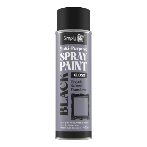 MULTIPURPOSE SPRAY PAINT BLACK GLOSS 400ML