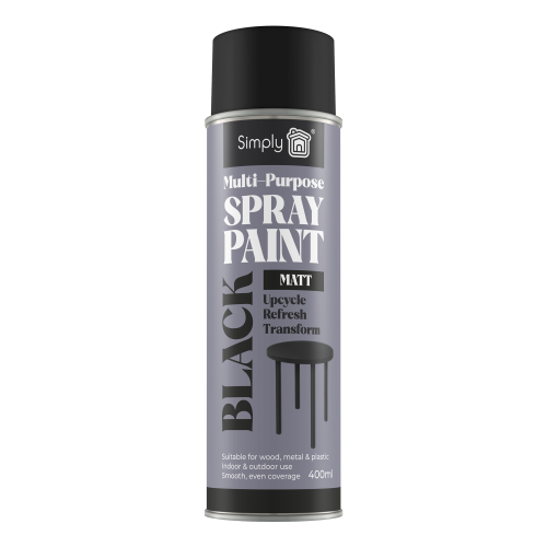 MULTIPURPOSE SPRAY PAINT BLACK MATT 400ML