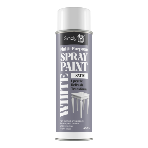 MULTIPURPOSE SPRAY PAINT WHITE SATIN 400ML