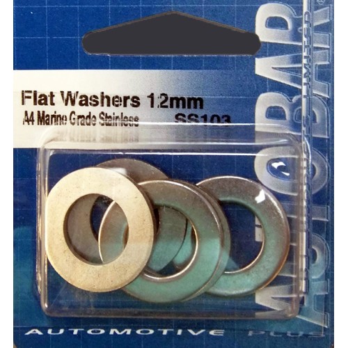 A4 MARINE GRADE STAINLESS - FLAT WASHERS 12MM - [1