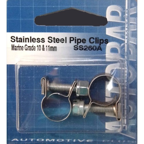 A4 MARINE GRADE STAINLESS - PETROL PIPE CLIPS  10