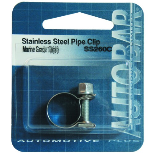 A4 MARINE GRADE STAINLESS - PETROL PIPE CLIP13MM -