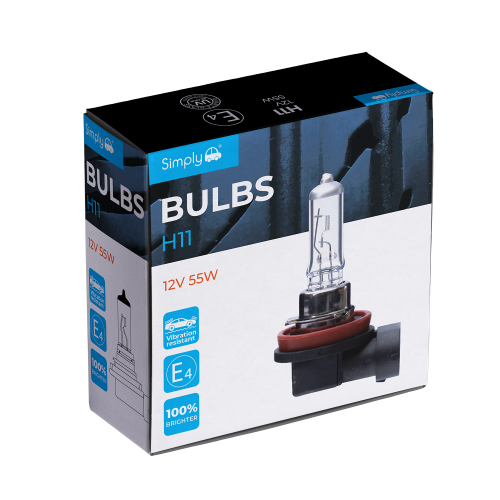 H11 100% BRIGHTER HEADLIGHT BULBS PAIR