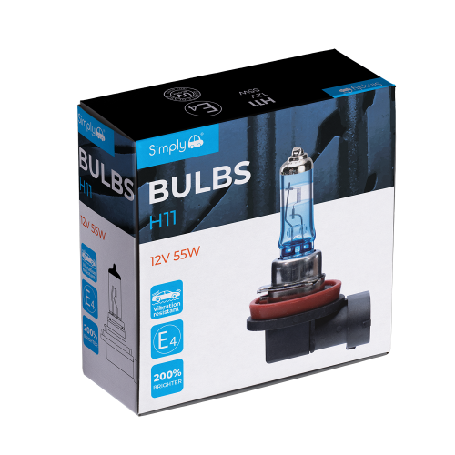 H11 200% BRIGHTER HEADLIGHT BULBS PAIR