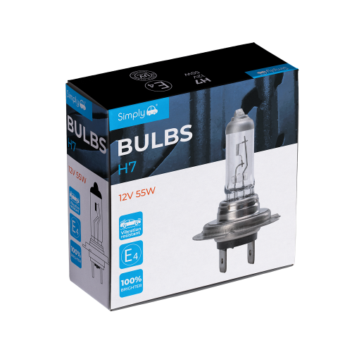 H7 100% BRIGHTER HEADLIGHT BULBS PAIR