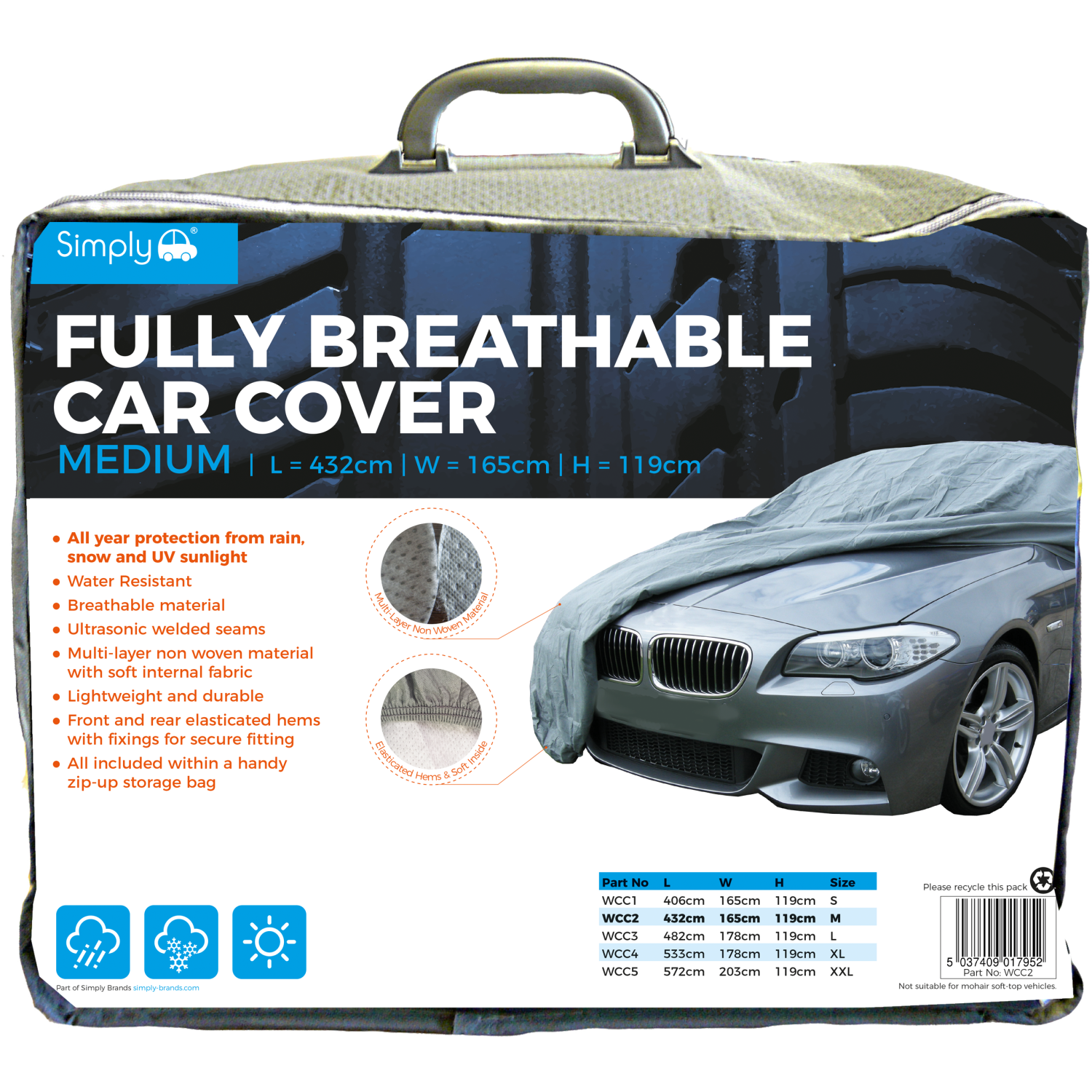 Car-Cover Universal Lightweight for Citroen C2