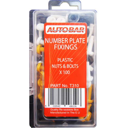 NUMBER PLATE NUTS  BOLTS 100 SETS